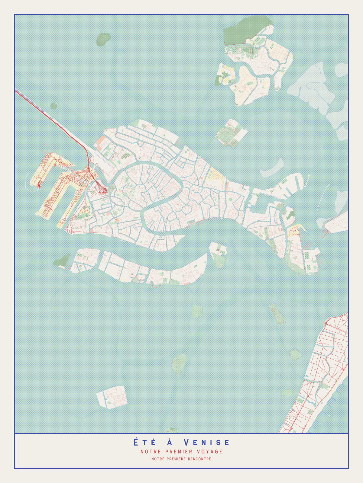 Carte de Venise dans le style Nationale 6