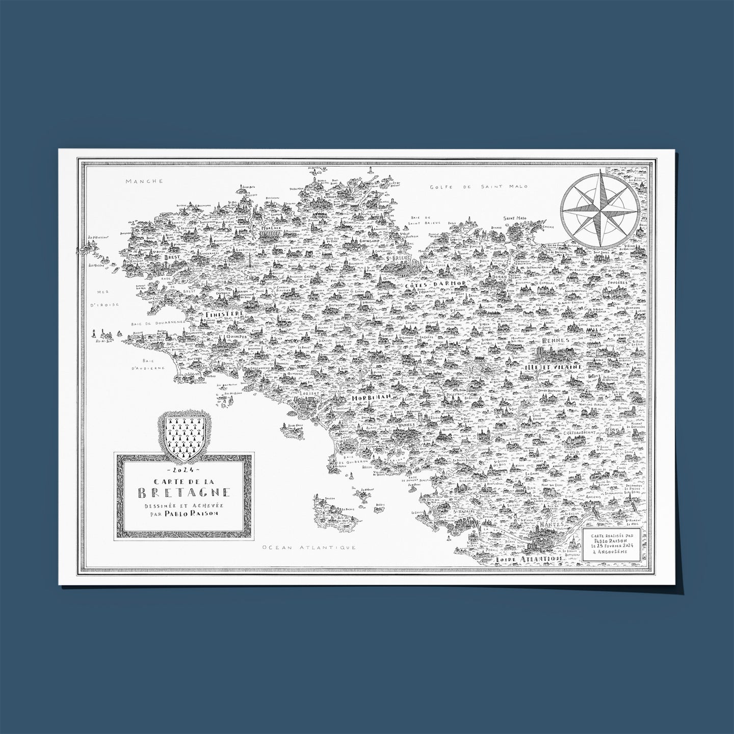 Carte de la Bretagne - Pablo Raison