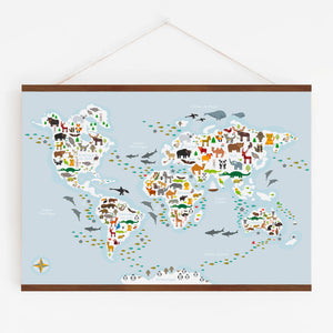 Carte du monde - Animaux